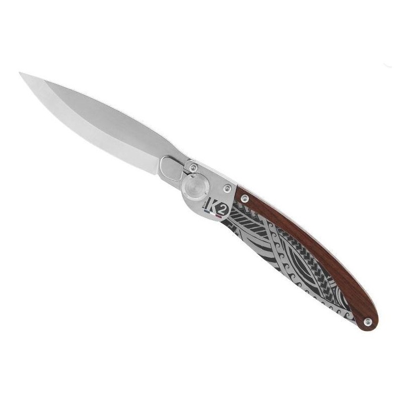 K2 Polynesisch design houten mes - Zakmessen kopen
