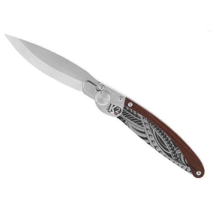 K2 Polynesisch design houten mes - Zakmessen kopen