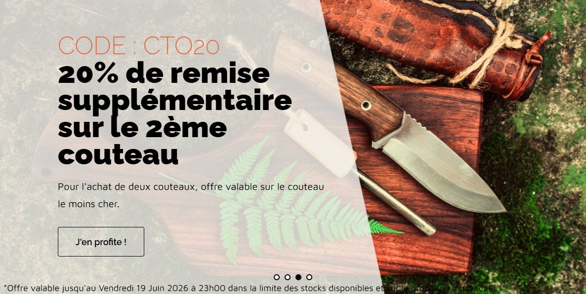 20% de remise supplémentaire sur le 2ème couteau